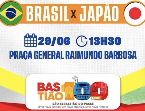 Prefeitura de São Sebastião do Passé decreta ponto facultativo nesta segunda-feira (29) a partir das 12h por conta do jogo do Brasil na Copa do Mundo