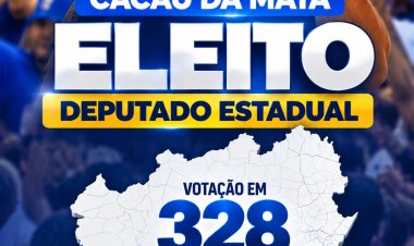 Cacau da Mata conquista 47.216 votos e alcança eleitores em 328 municípios da Bahia